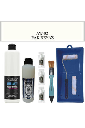 Fayans Tezgah B.-Ambiente Islak Zemin Aw-02 Pak Beyaz 500Ml Katalizör 30Gr Taş Vernik 250 Rulo Set