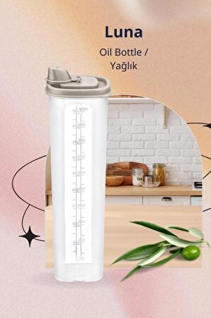 Flora Yağlık Sosluk Şişesi Yağdanlık 1 litre, Kapaklı Sos Ayçiçek Zeytinyağı Şişesi 1000ml