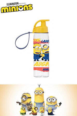 Flosoft Lisanslı Minions Matara, Minyonlar Desenli Okul Suluğu, Sızdırmaz Öğrenci Suluk 500ml