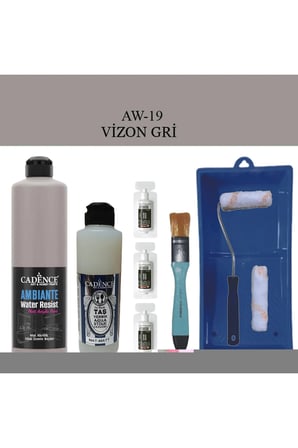 Fayans Tezgah B-Ambiente Islak Zemin Aw-19 VizonGri 500Ml Katalizör30Gr TaşVernikMat250 SatenRuloSet