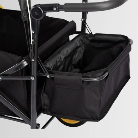 FUNKY CHAIRS Gölgelikli 110 Litre Fren Sistemli, Rulmanlı, Kalın Teker, XL Boy Katlanır Vagon Plaj Taşıma ve Kamp Arabası - Siyah