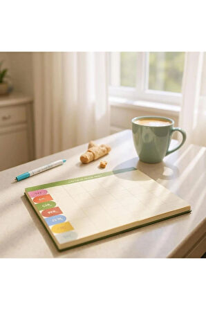 Fark Tanıtım A4 Tarihsiz Haftalık Masaüstü Planlayıcısı – 80 Yaprak, Kullan At, Not, Ev & Ofis