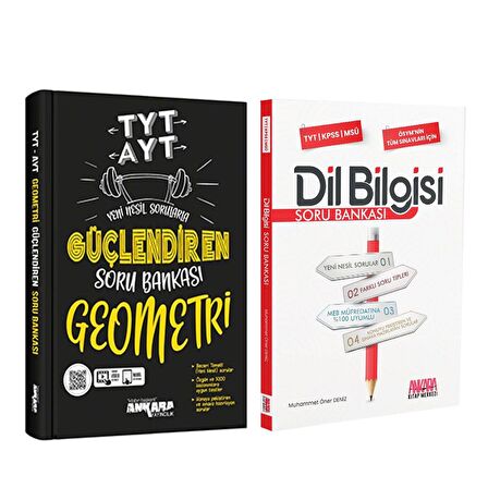 Ankara Yayıncılık TYT AYT Güçlendiren Geometri ve AKM Dil Bilgisi Soru Bankası Seti 2 Kitap