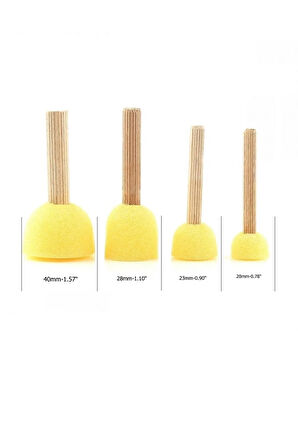 Sünger Tampon Ponpon Fırça Seti 4 Parça - (kaligrafi Yazı, Süsleme Ve Boyama)