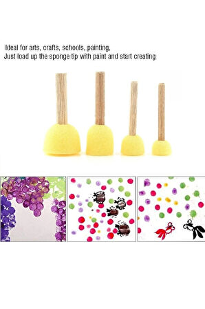 Sünger Tampon Ponpon Fırça Seti 4 Parça - (kaligrafi Yazı, Süsleme Ve Boyama)