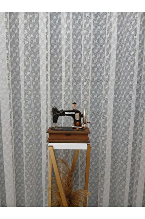 Farbateks Dikim Atlas Örme Modern 3Kat Pileli Tül Perde