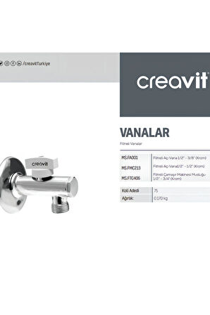 Çamaşır Musluğu Filtreli 1/2-3/4 (Krom )FTC406