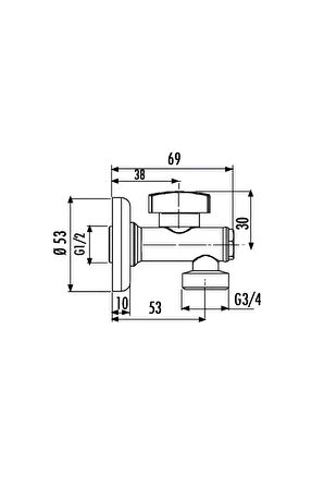 Çamaşır Musluğu Filtreli 1/2-3/4 (Krom )FTC406