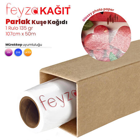 PlotterSarf® Parlak Kuşe Fotoğraf Kağıdı 135 gr (DYE) 107cm x 50mt (1 Rulo)