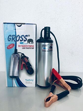 Gross 12 Volt Dalgıç Pompa Ø 40 Sıvı Aktarım Mazot Transfer Pompası Alüminyum