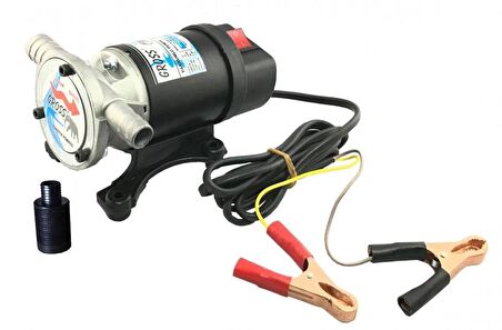 Gross 12 Volt Vakumlu Sıvı Aktarım 3/4"Mazot Su Süt Pompası Kendinden Emişli