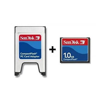 Sandisk PCMCIA-CF Adaptör + 1GB CF Kart