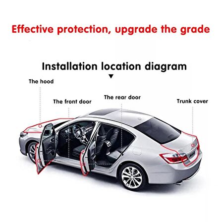 Araç Kapı Koruma Fitili Çarpma Çizik Önleyici Fitil U Tip Kırmızı 5 Metre