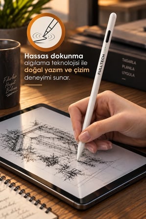 Akıllı Attif Stylus Kalem iPad Android Uyumlu Palm Rejection Hassas Dokunmatik Yazı ve Çizim Kalemi
