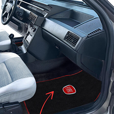 Fiat Tipo Tempra uyumlu 5 Parça Nakışlı Siyah Araç Oto Halı Paspas