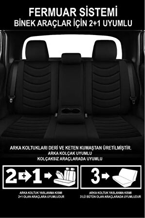 Jaguar X-type (x400) 3.0 I V6 24v (231 Hp) 2009 PANTHER Serisi UYUMLU KETEN OTO KOLTUK KILIFI SİYAH
