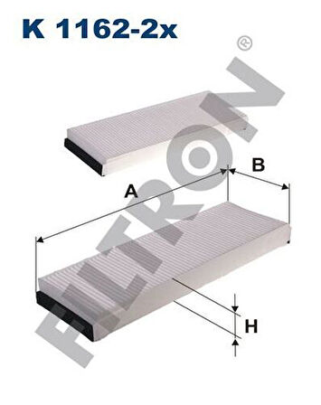 Filtron K1162-2x Polen Filtresi Audi A6 2.0 2.4 2.8 3.0 3.2 04-11 Karbonsuz İkili 4F0898438