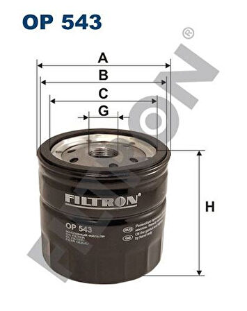 Filtron OP543 Yağ Filtresi Transit T12 T15 2.5 2.5TD 91-00 Connect 1.8TDCI 02-13 Focus 1.8TDCI 98-04 Atom Tip 4M5Q6714BA