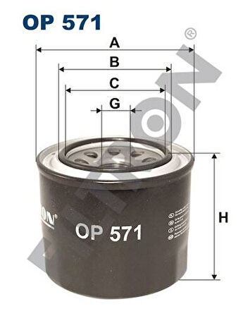 Filtron OP571 Yağ Filtresi Honda Civic II 1.3 L 60Hp 09 79-09 83 15400PA6305
