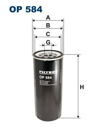 Filtron OP584 Yağ Filtresi Renault T Seri 430 460 Kera370 410 450 05-Magnum 480 04-06 Volvo Fm 05-FM10- 5010550600