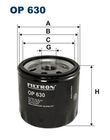 Filtron OP630 Yağ Filtresi Opel Astra G X20XER-X17Dtl 5650305