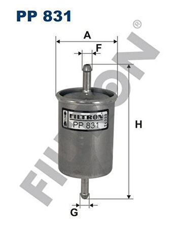 Fıltron Pp831 Yakıt Benzin Filtresi Polo 1.6 90> Astra F 92>98 Vectra A 89>95 Astra F Classic 99>02 Frontera B 99>04 Omega A 87>93 Frontera 92>97