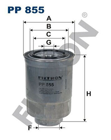 Filtron PP855 Mazot Filtresi Mazda B2500 Bt50 D 06-10 Ranger D 99-10 HiIux d 90-05 Hiace D 07-Skystar Navara D L200 11-14 E2200 D 99- 186100-5420