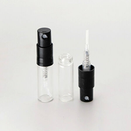 50 ADET BOŞ CAM MEDİKAL NUMUNE PARFÜM ŞİŞE, 2 ML, GEÇMELİ AĞIZ, ŞEFFAF