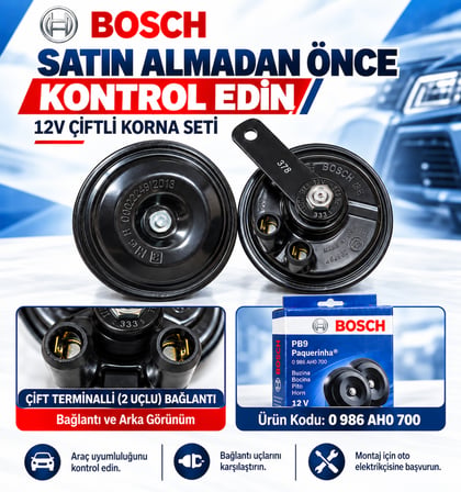 Kia Optima (2012-2012) Uyumlu Didit Korna Seti 12V Çift Terminalli 0986AH0700