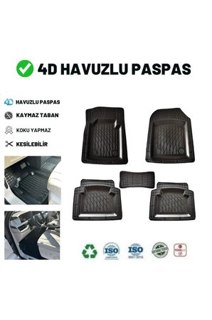 Skoda Super B 2017 4d Havuzlu Üniversal Yeni Nesil Paspas Siyah Gold Seri