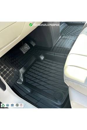 Hyundai Kona 2019 4d Havuzlu Üniversal Yeni Nesil Paspas Siyah Gold Seri