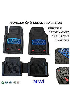 Honda Crv 2005 4d Havuzlu Üniversal Yeni Nesil Pro Paspas Siyah - Mavi