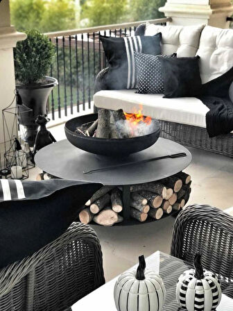FUJI Odunluklu Ateş Çukuru & Bahçe Masası