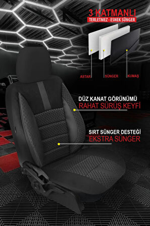 Bmw 8 Series Gran Coupe g16 840i 340 Hp Steptronic 2019 UYUMLU  Tay Tüyü Oto Koltuk Kılıfı  FÜME ONİKS SERİSİ TAM SET
