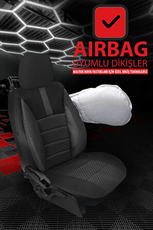 Citroen C2 phase I 2003 1.4i 16v 88 Hp Start/stop 2007 UYUMLU  Tay Tüyü Oto Koltuk Kılıfı  FÜME ONİKS SERİSİ TAM SET