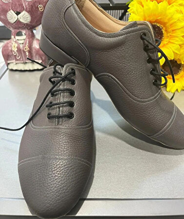 GRİ FÜME DERİ ERKEK TANGO VE DANS AYAKKABISI