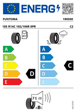 Funtoma 185 R14 C TL 102/100R 8PR VANFUN Kamyonet Yaz Lastiği (Üretim Tarihi:2025)