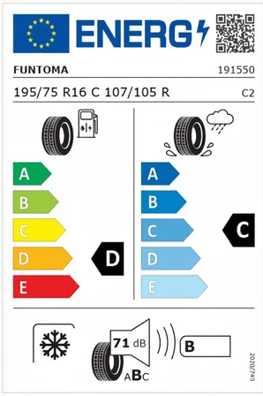Funtoma 195/75 R16 C TL 107/105R 8PR VANFUN Kamyonet Yaz Lastiği (Üretim Tarihi:2026)