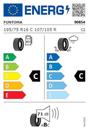Funtoma 195/75 R16 C TL 107/105R 8PR VANFUN WINTER Kış Lastiği (Üretim Tarihi:2024)