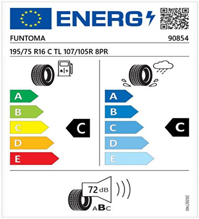 Funtoma 195/75 R16 C TL 107/105R 8PR VANFUN WINTER Kamyonet Kış Lastiği (Üretim Tarihi:2025)