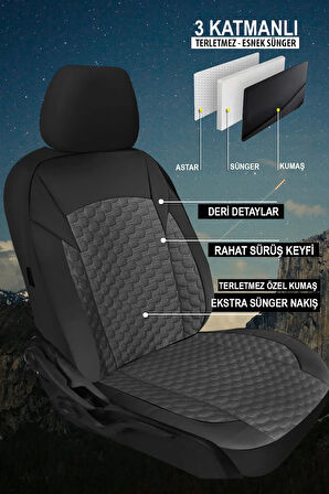 Dacia Duster Laureate 1.5 Dci 110 4x2 E2 I H Md 2014 UYUMLU  OTO KOLTUK KILIFI FÜME