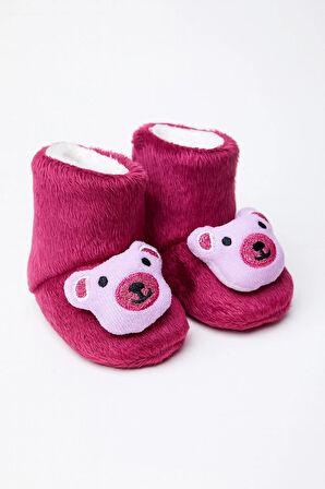 Çocuk Ev Botu, Ayıcık Peluş Bot, Polar Ayı Desenli Rahat ve Kaymaz Tabanlı, Bebek ve Çocuk