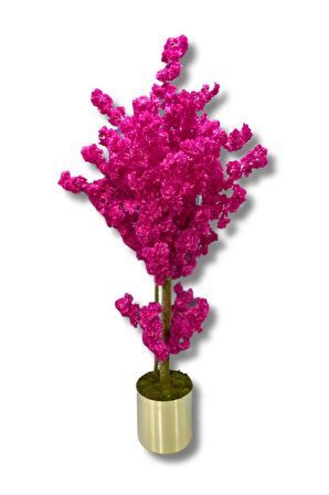 Fuşya Bahar Dalı 160 Cm Yapay Ağaç 25x25 Metal Saksı