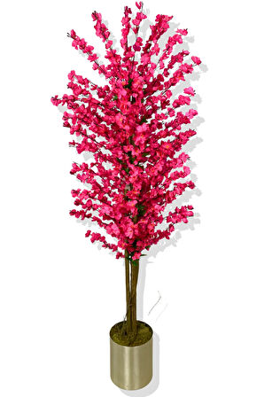 Fuşya Bahar Dalı 160 Cm Yapay Ağaç 25x25 Metal Saksı