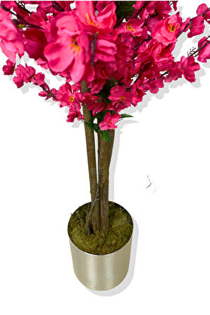 Fuşya Bahar Dalı 160 Cm Yapay Ağaç 25x25 Metal Saksı