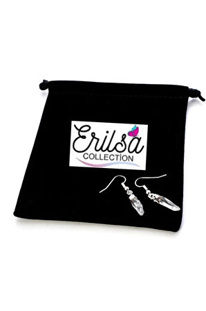 Sertifikalı Ham İşlenmemiş Kristal Kuvars Taşı Küpe