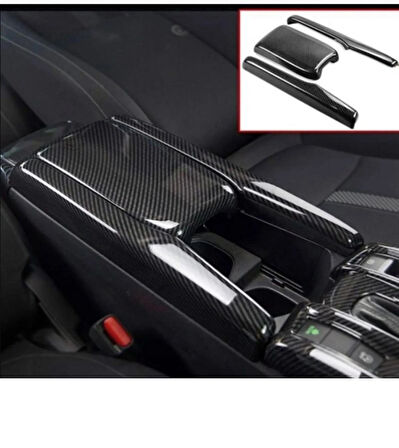 Honda Civic Fc5 Fk7 2016-2021 Uyumlu Kol Dayama Üst Kaplaması Karbon Desenli 3 Parça
