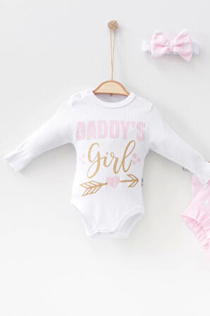 Daddy's Girl Bandanalı Kız Bebek Takımı