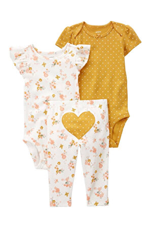 Layette Kız Bebek 3'lü Set  Karışık Renkli