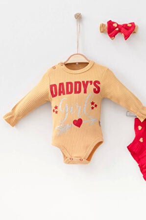 Daddy's Girl Bandanalı Kız Bebek Takımı